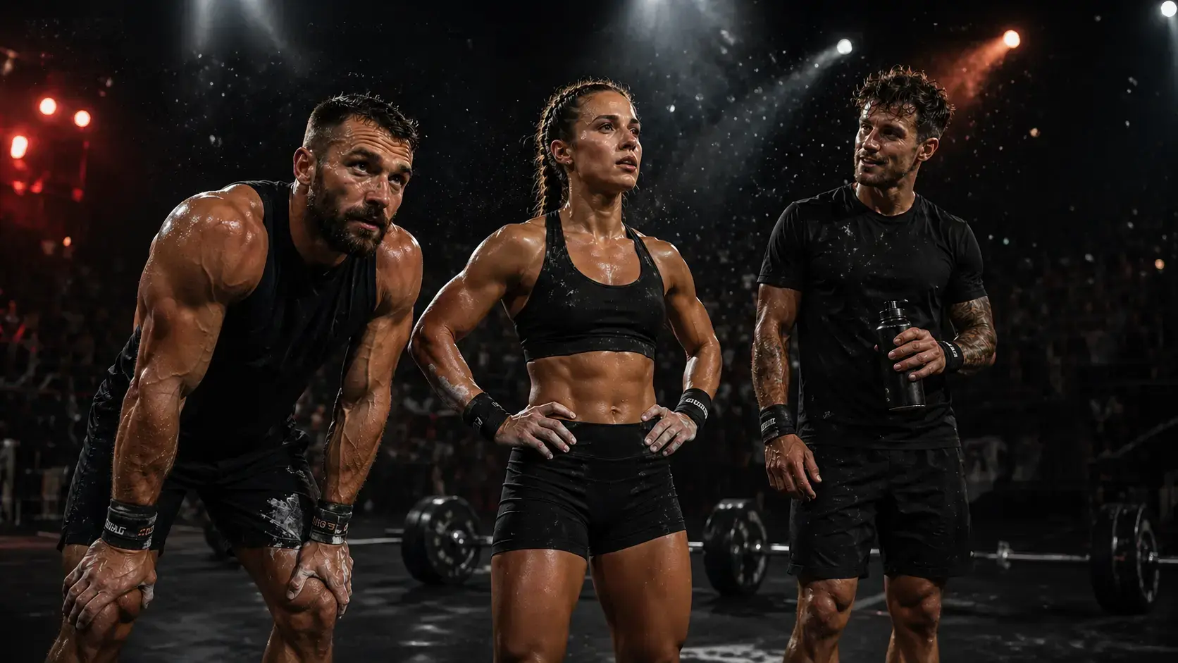 Athletes competing at a CrossFit® fitness competition